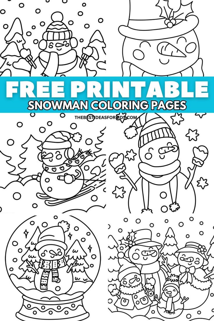 Snowman coloring pages free printables