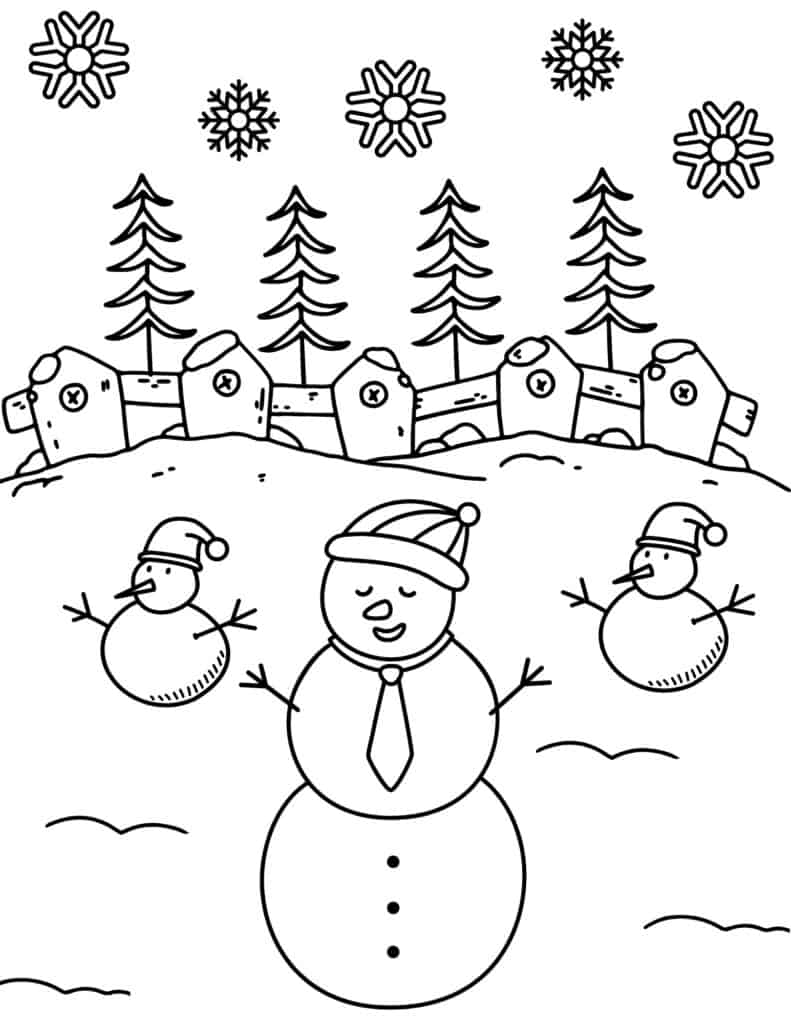 Free winter coloring pages for kids