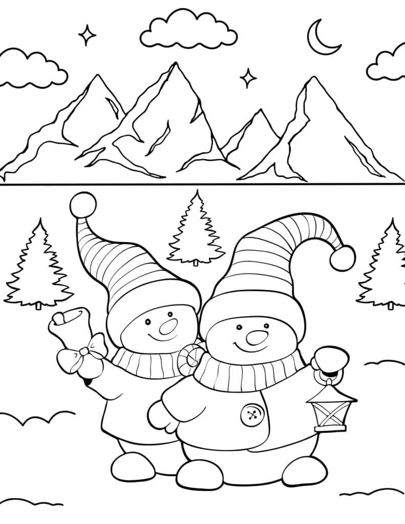 Free winter coloring pages for kids