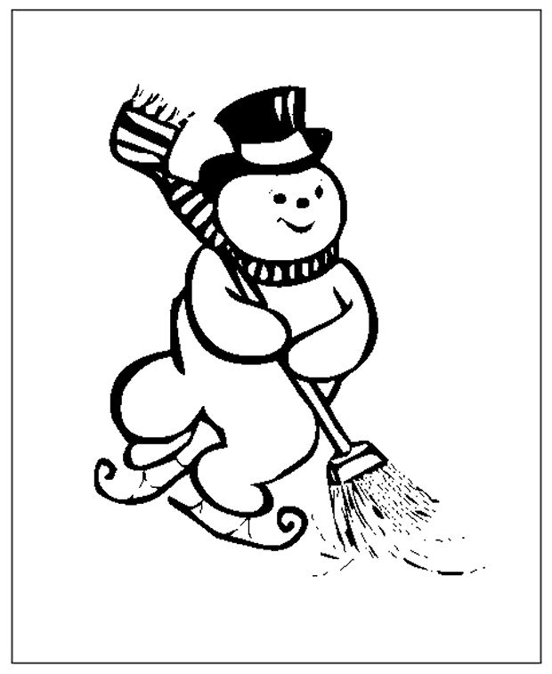 Snowmen at night coloring pages