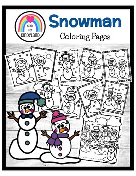 Snowman coloring pages booklet winter activity for cold weather inside recess