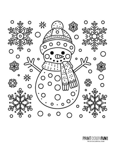 Cool snowman coloring pages plus snowman word search mazes to chill out with at