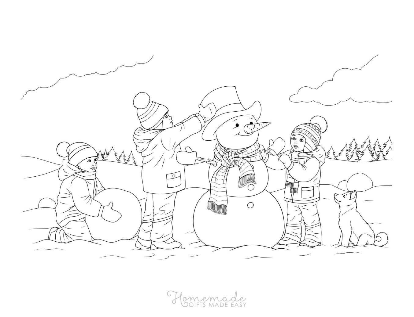 Printable snowman coloring pages anyone can enjoy