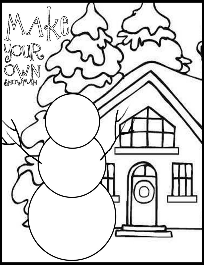 Draw your own snowman coloring page â house of pixel dust