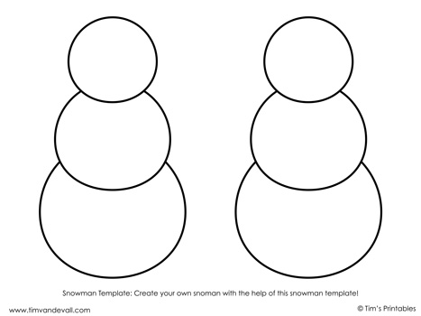 Printable snowman clipart template coloring pages for kids â tims printables