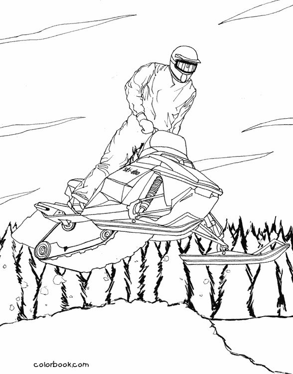 Explore the beauty of snowmobiles with free coloring pages