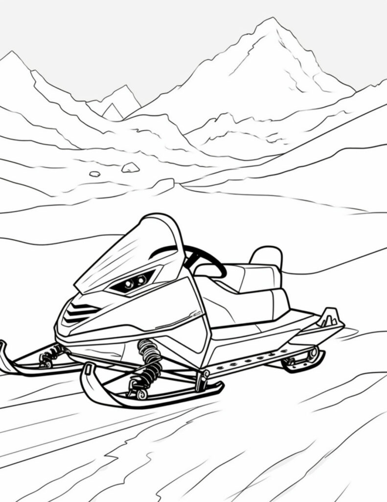 Snowmobile coloring pages