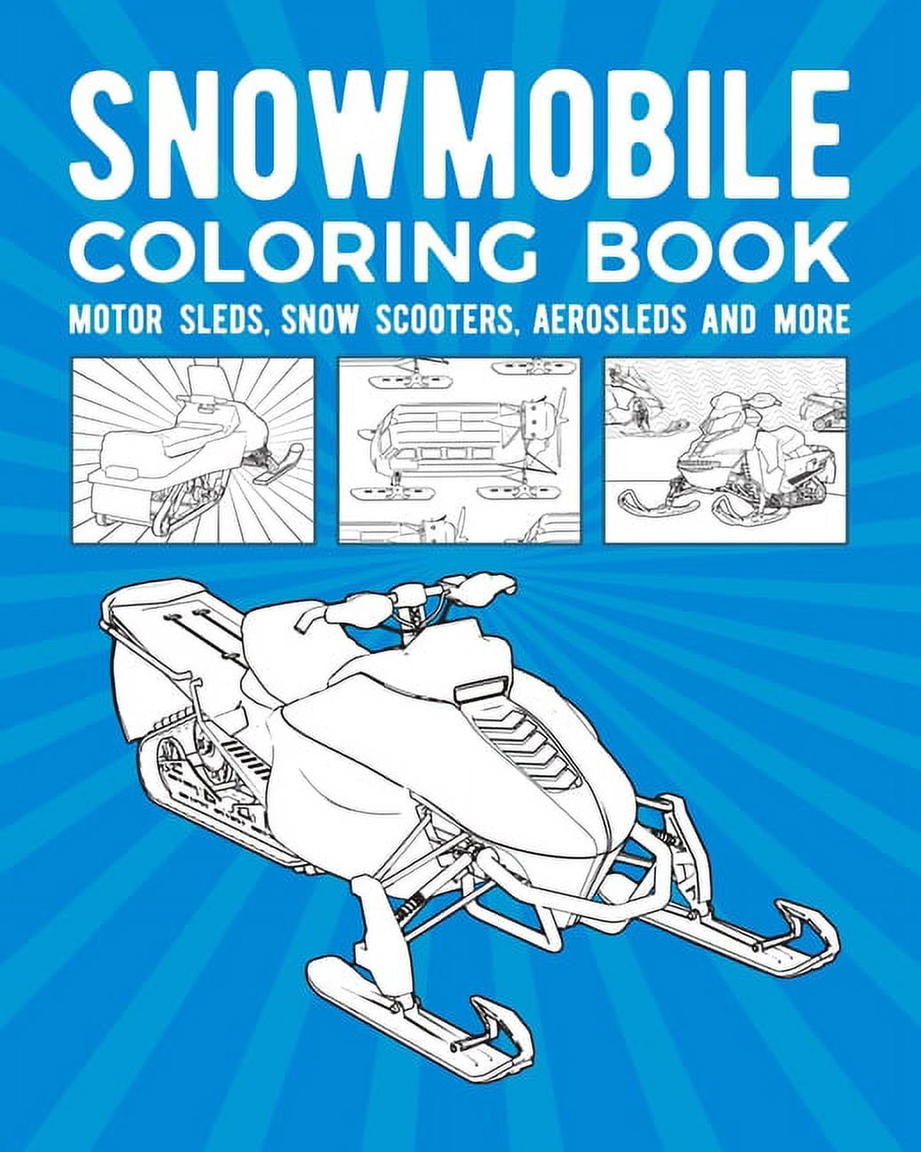 Snowmobile coloring book motor sleds snow scooters aerosleds and more paperback