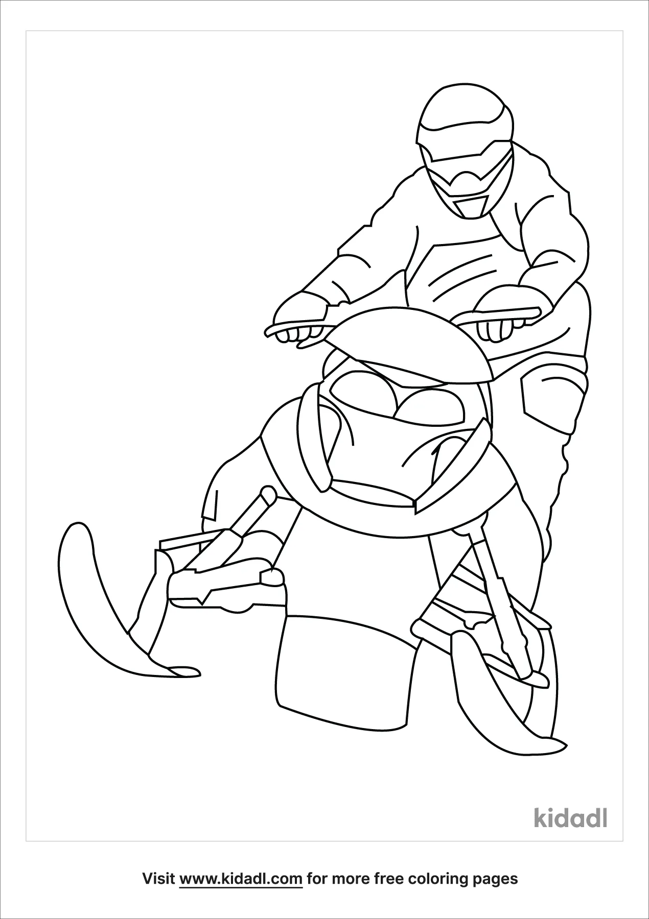 Free jumping snowmobile coloring page coloring page printables