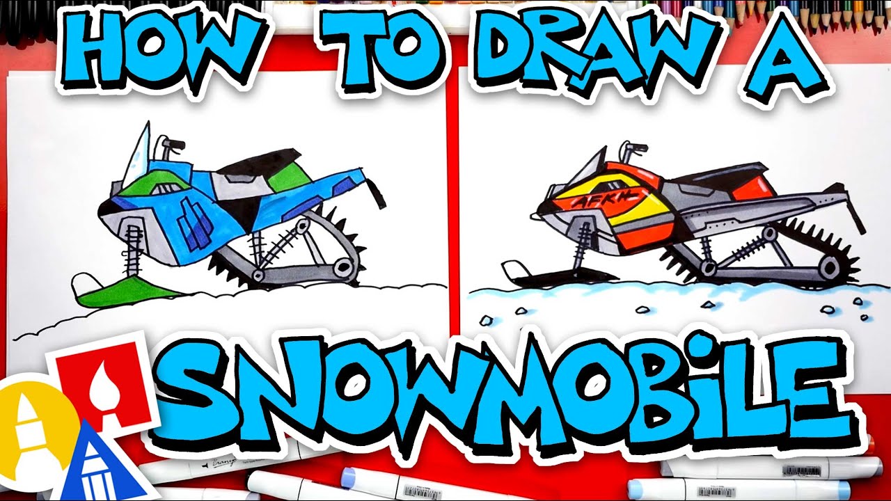 How to draw a snowmobile