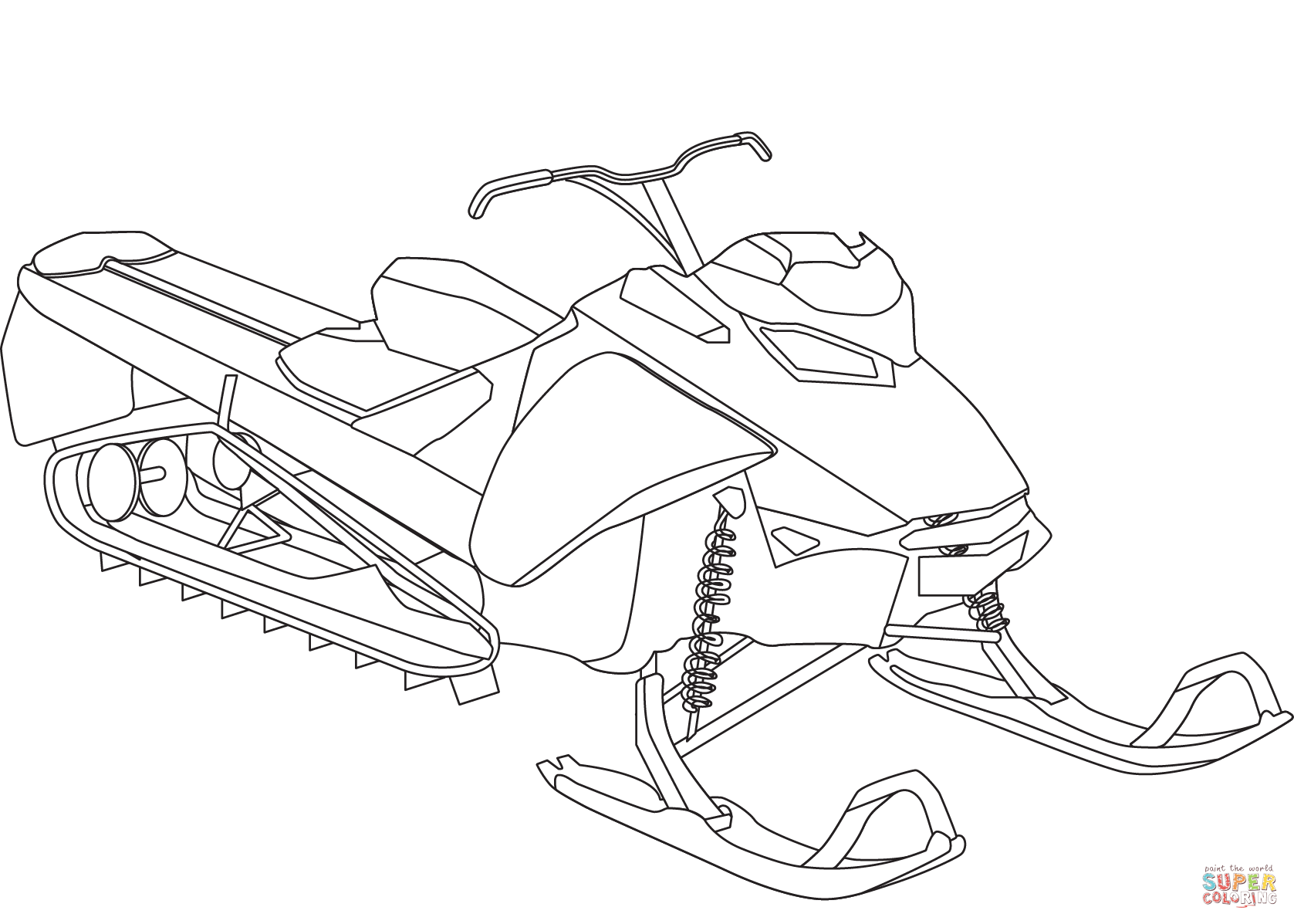 Snowmobile coloring page free printable coloring pages