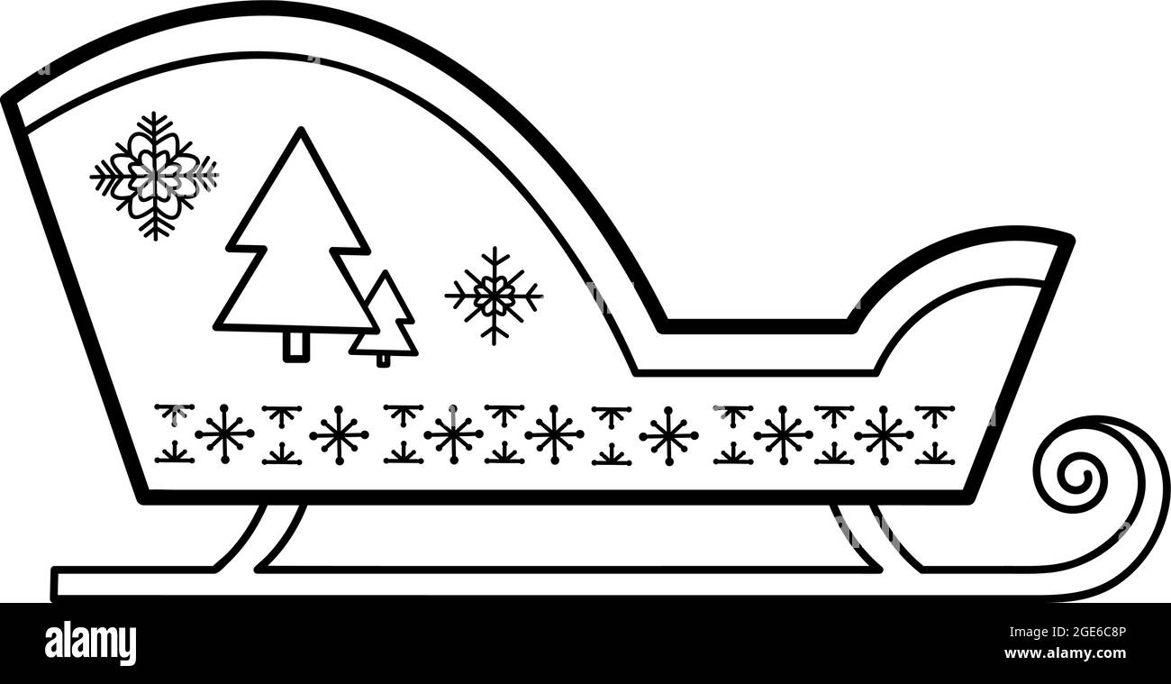 Sled vector vectors black and white stock photos images