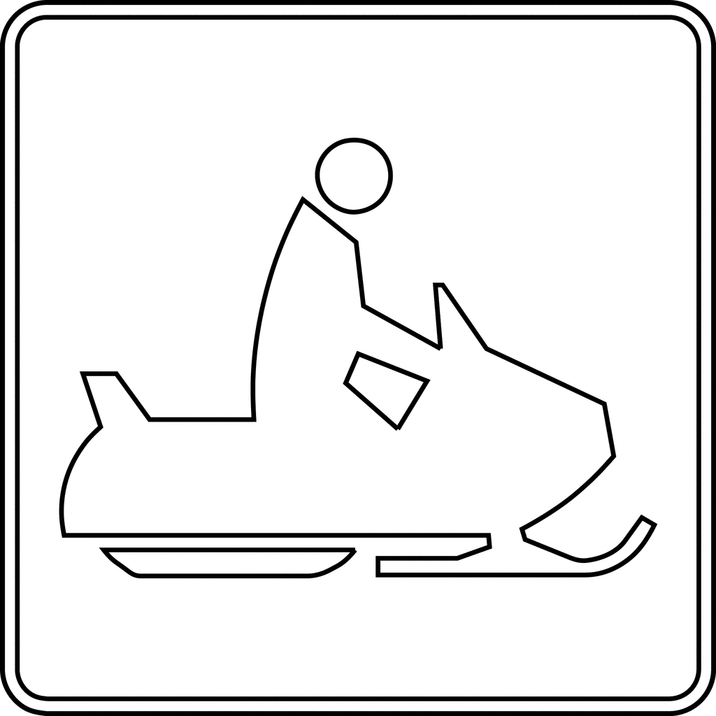 Snowmobiling outline clipart