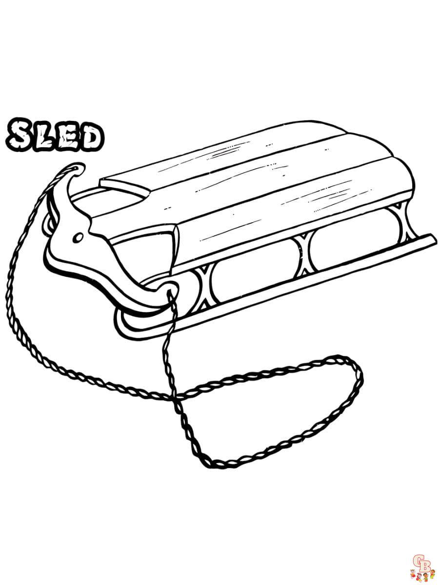 Printable sled coloring pages free for kids and adults