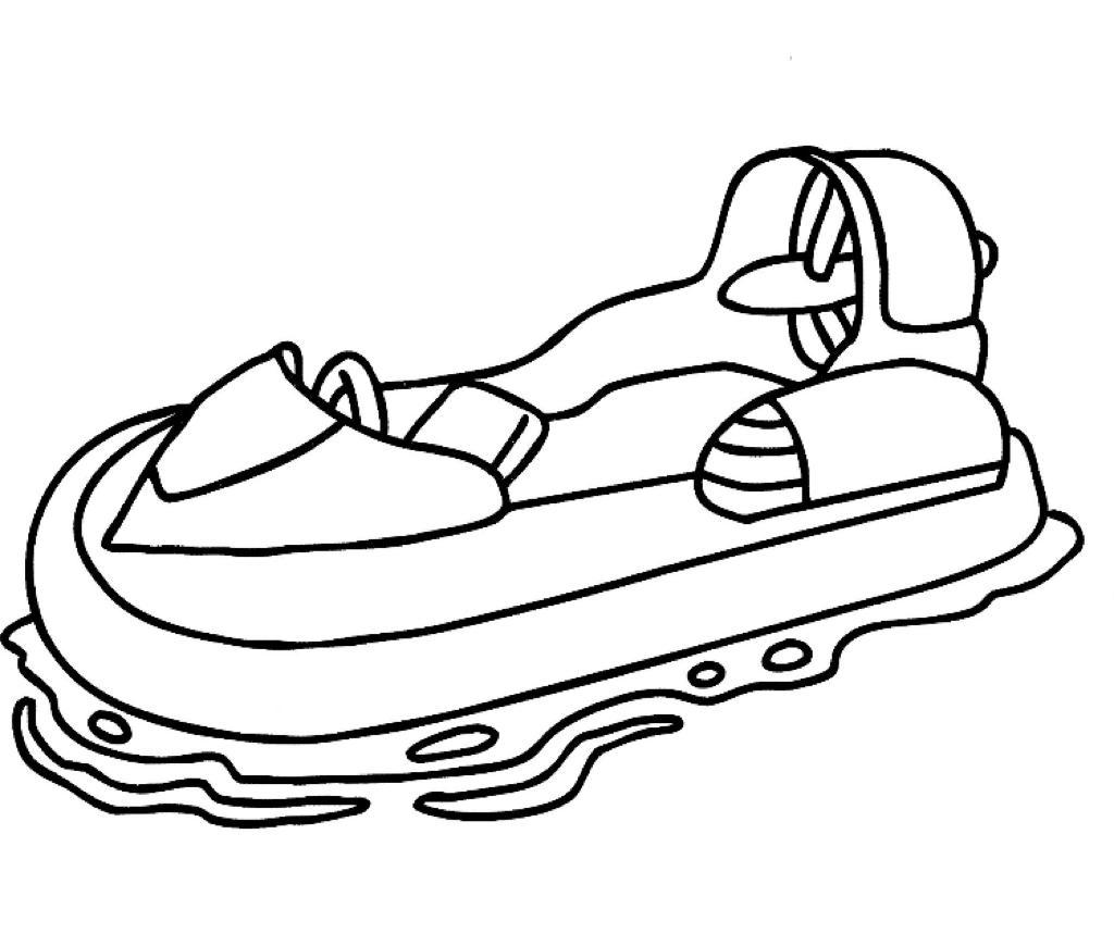 Hovercraft watercraft coloring page for kids