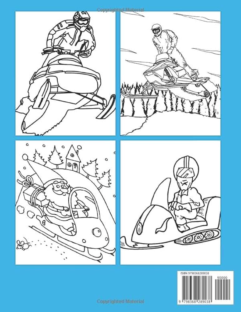 Snowmobile coloring book incredible illustrations with amazing coloring pages for adults fun and relaxation perfect gift for special ocsions joy rainbow books