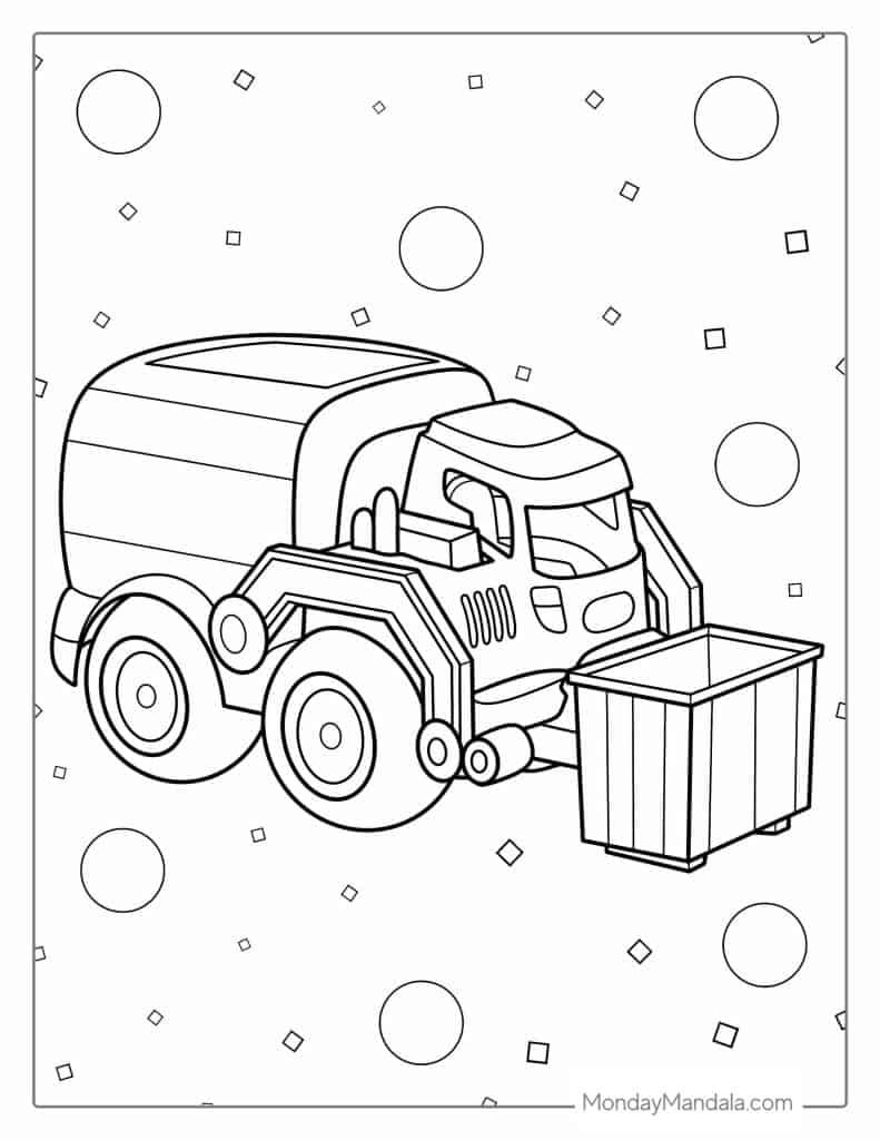 Garbage truck coloring pages free pdf printables