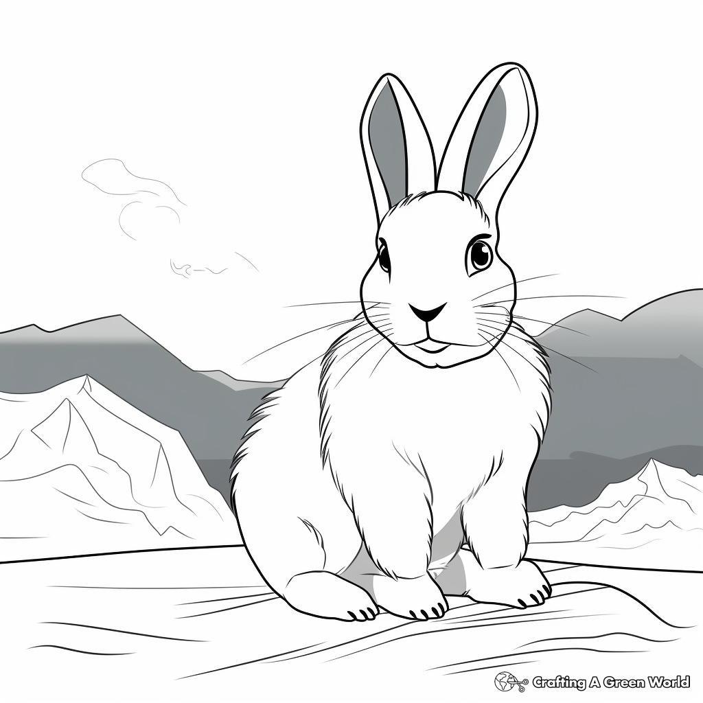 White rabbit coloring pages