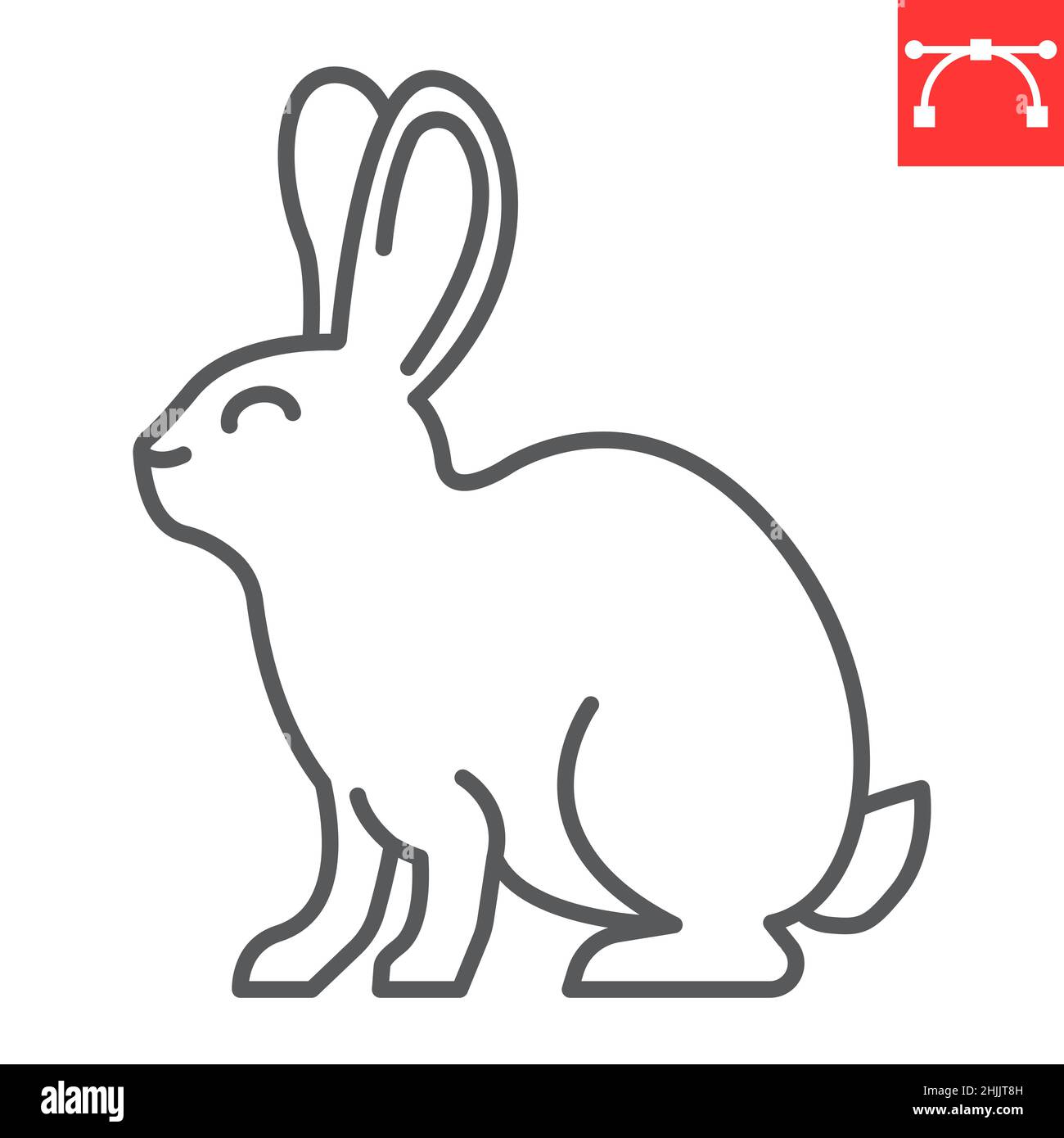 Wild rabbit line drawing hi