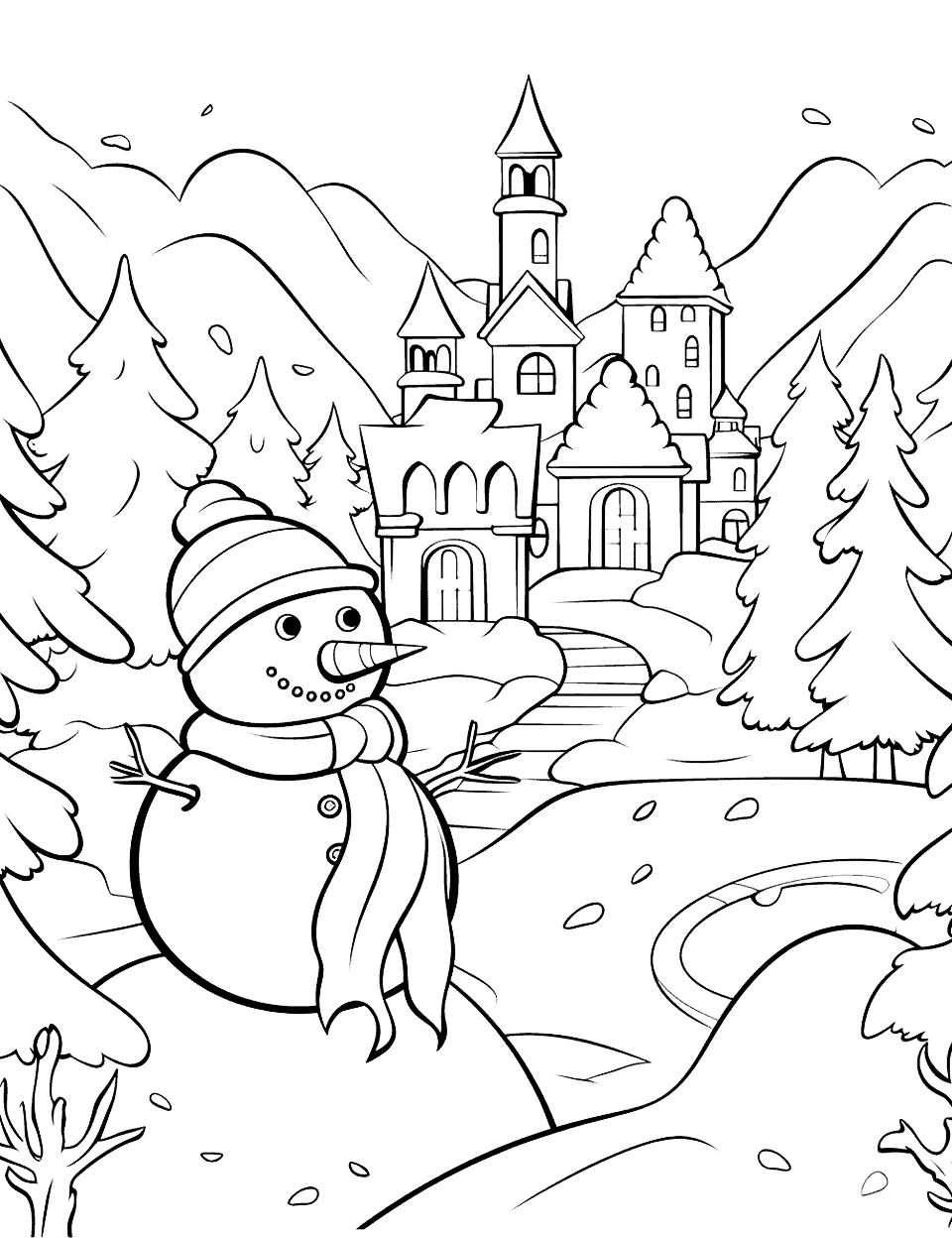 Winter coloring pages free printable sheets