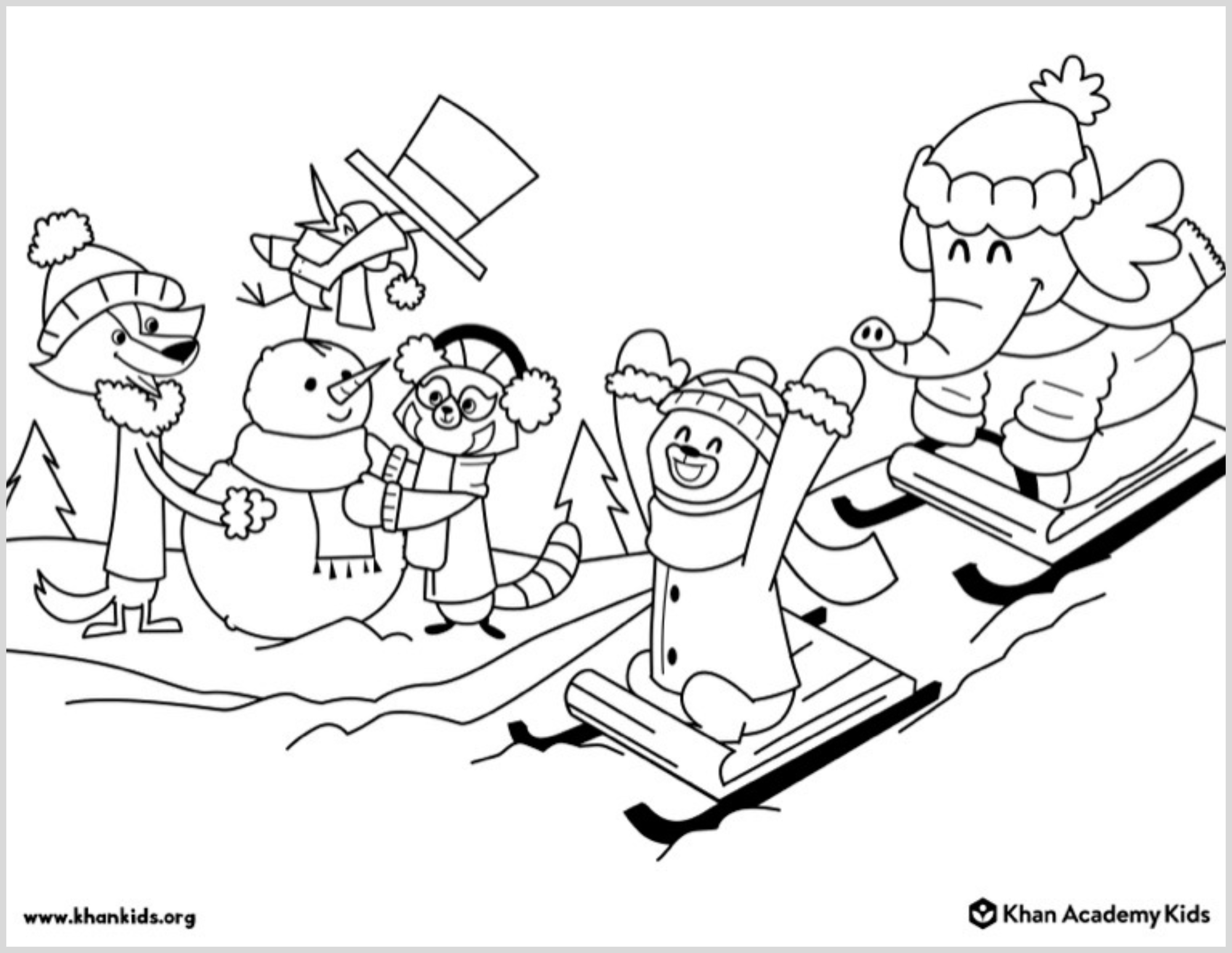 Free winter coloring pages for kids