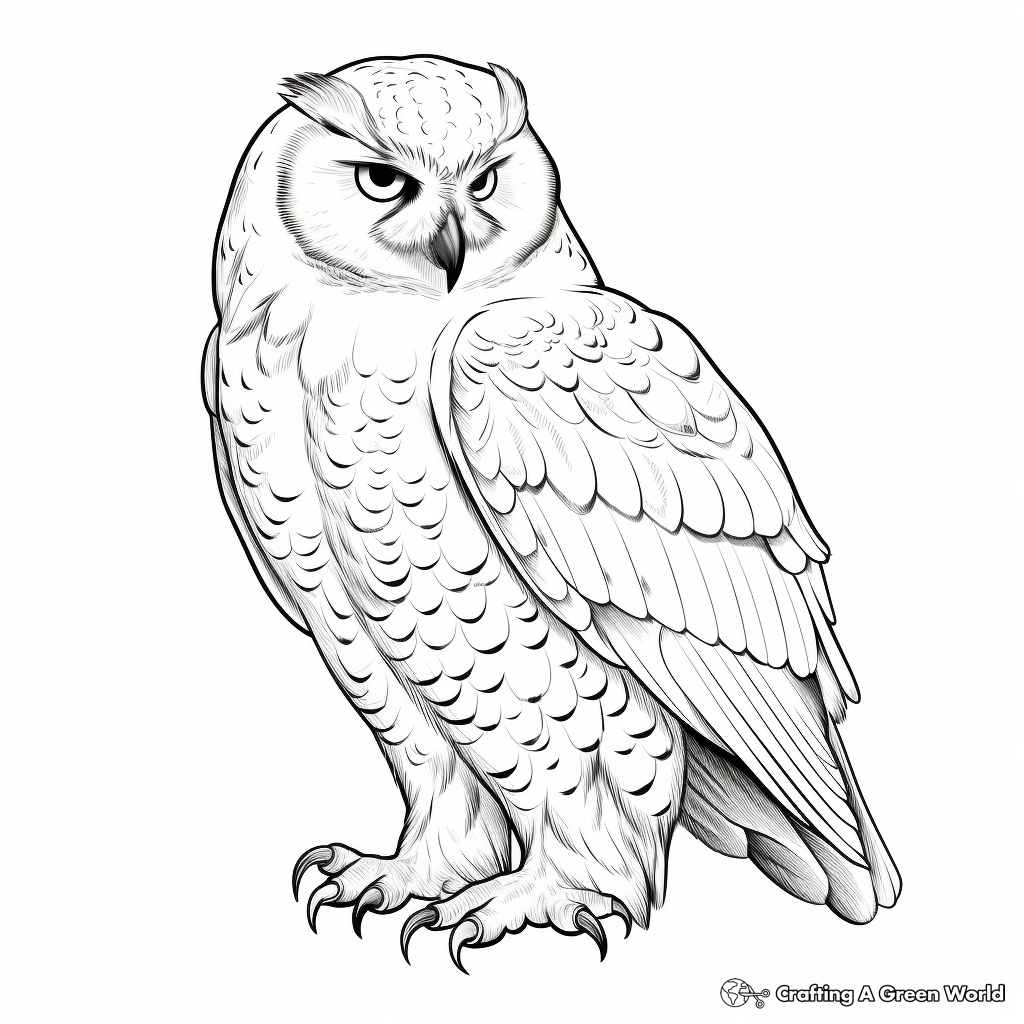 Realistic owl coloring pages