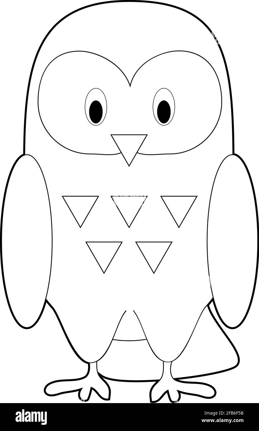 Easy coloring drawings of animals for little kids snowy owl stock vector image art