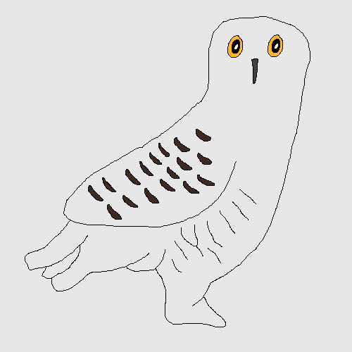 Snowy owl drawing by lilkanyongmail on