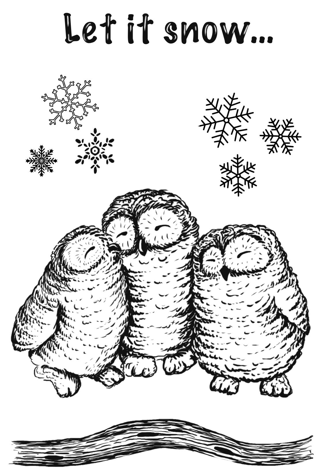 Creative expressions designer boutique snowy owls in x in stamp se