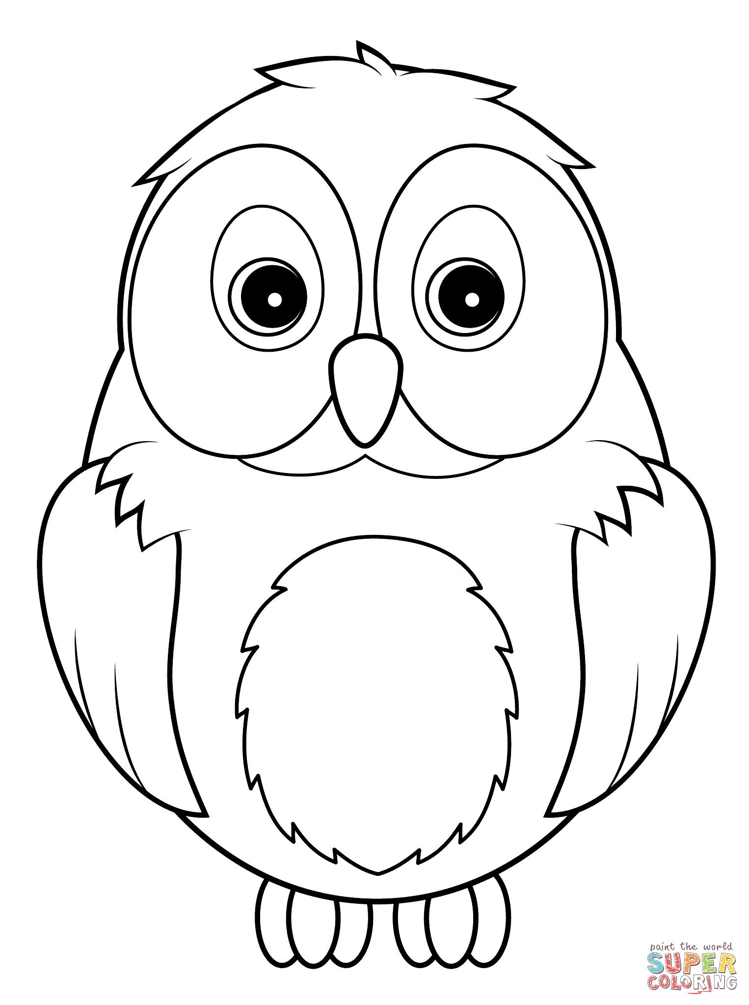 How to draw a cute snowy owl for kids