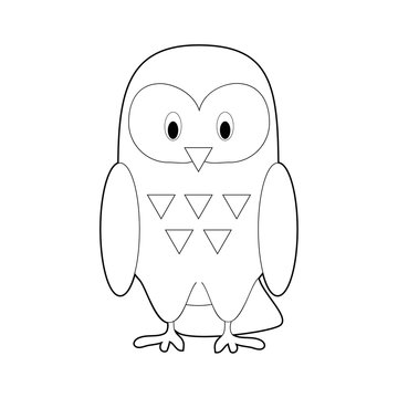 Easy coloring animals for kids snowy owl vector