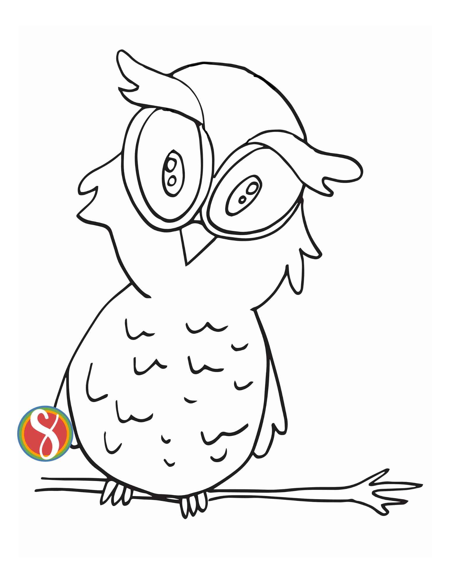 Free owl coloring pages â stevie doodles