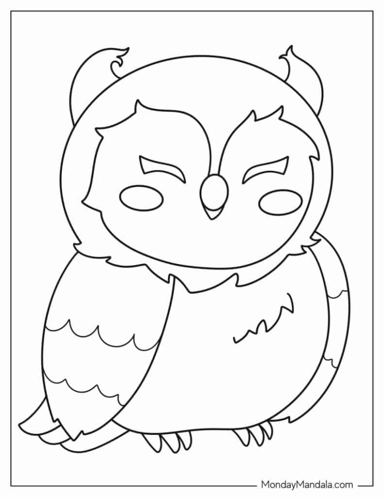 Owl coloring pages free pdf printables