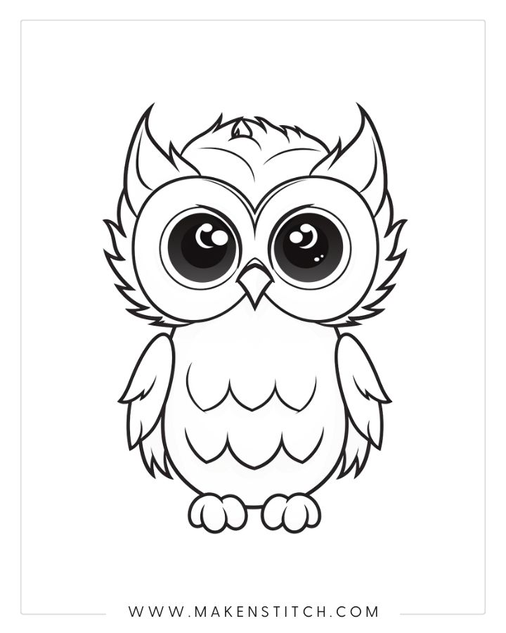 Owls coloring pages for kids and adults