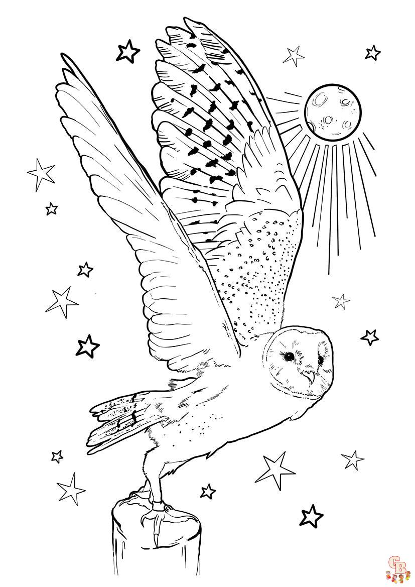 Free printable snowy owl coloring pages for kids