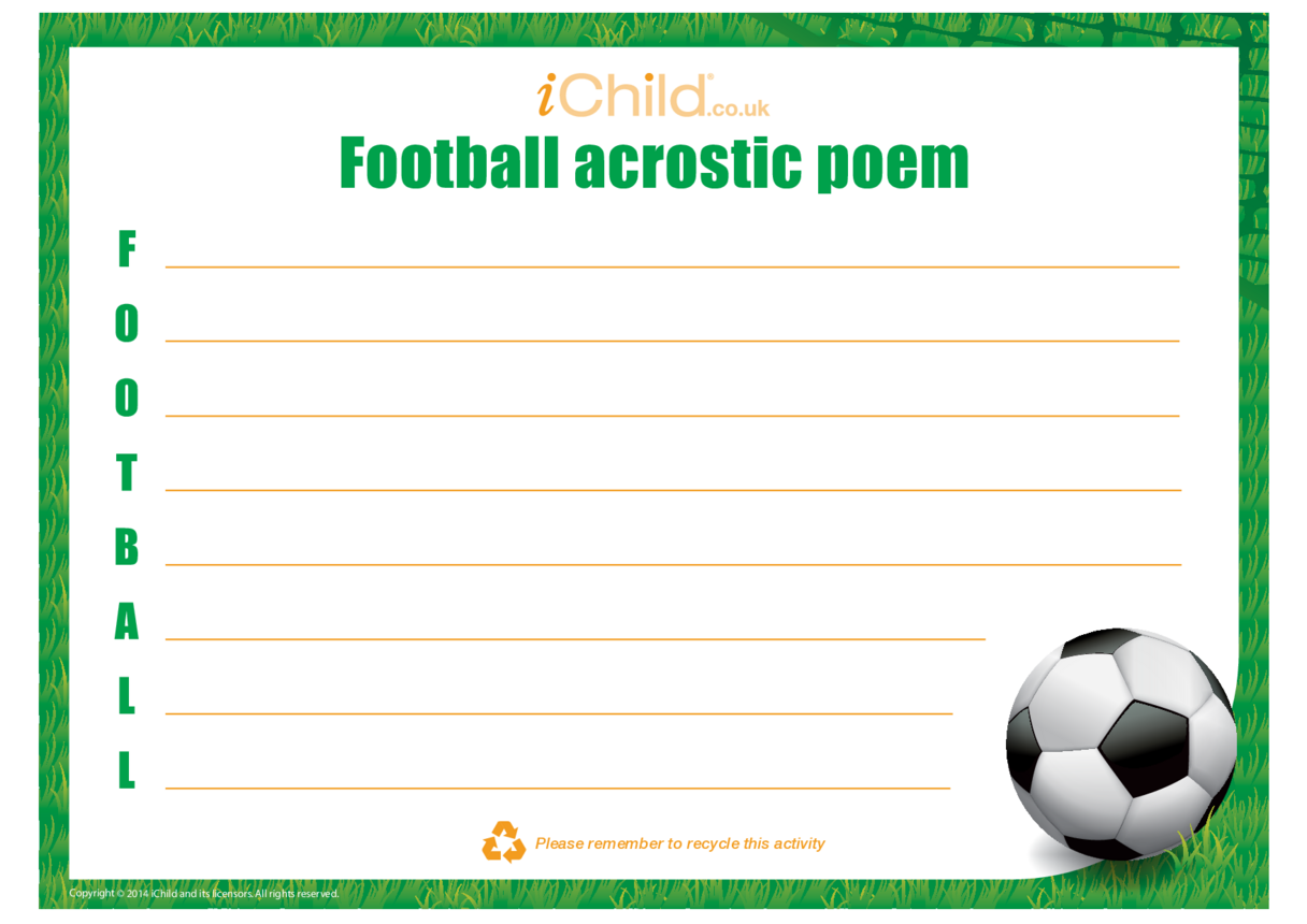 Football acrostic poem