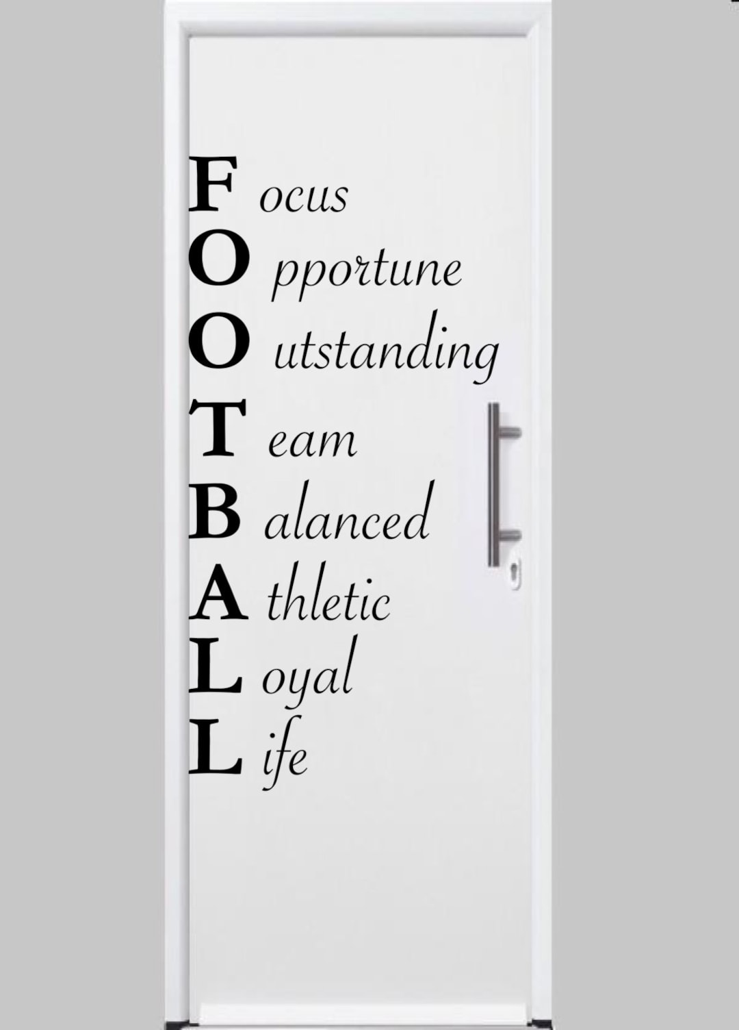 Football acrostic wall decal football decor football wall decal football decals kids room decor door decals sports wall decals