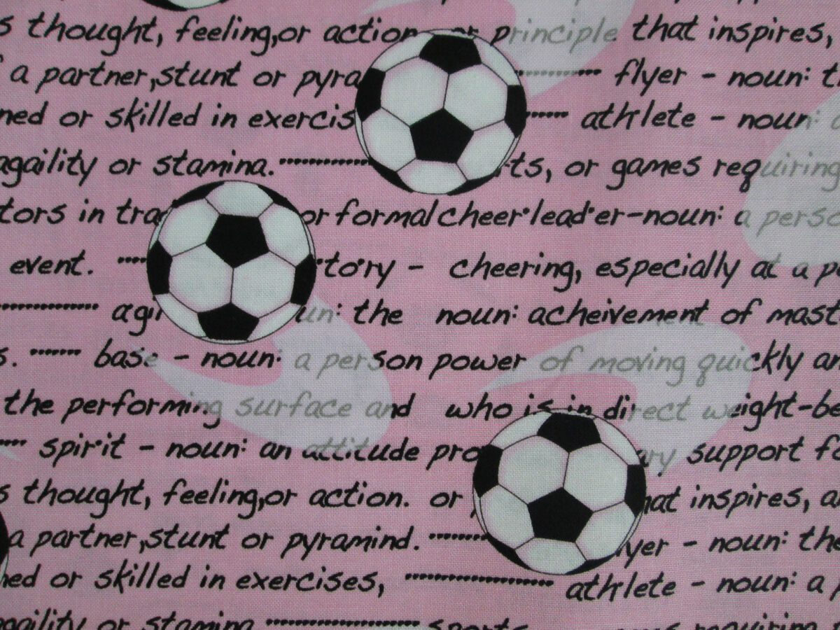 Girls soccer balls pink girl sports athlete power cotton fabric bthy htf