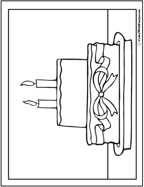 Birthday cake coloring pages â customizable ad