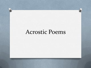 Acrostic poems ppt