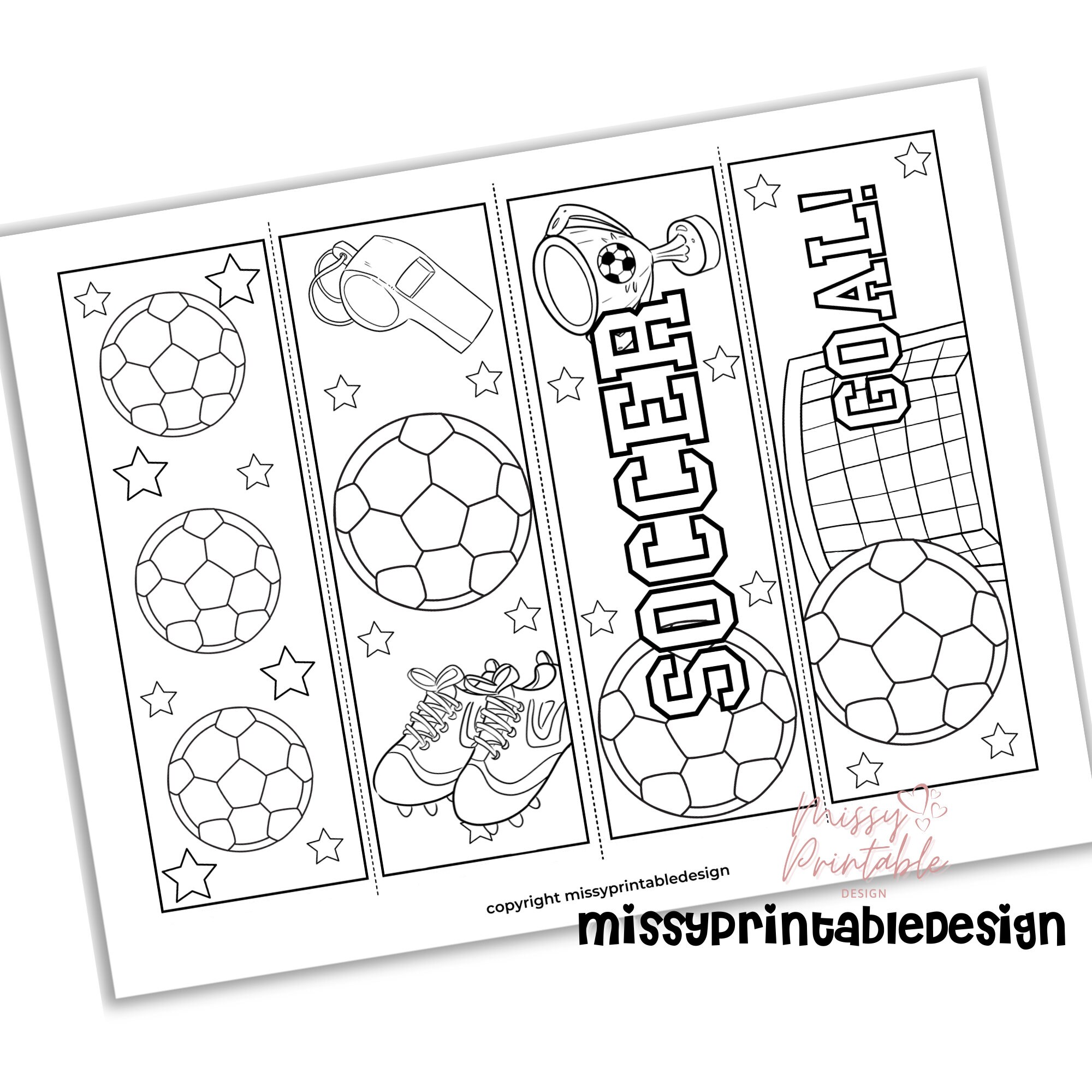 Soccer coloring bookmarks printable soccer coloring soccer party activity school activity coloring for kids soccer coloring