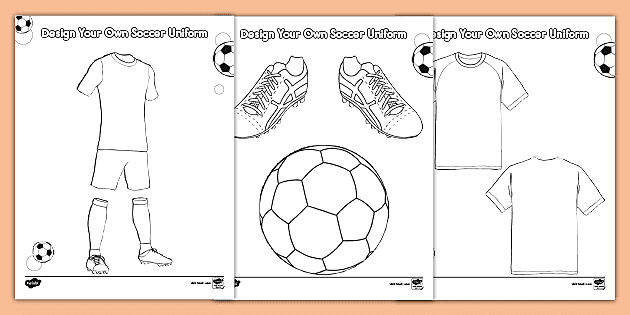 Design your own soccer uniform loring sheets