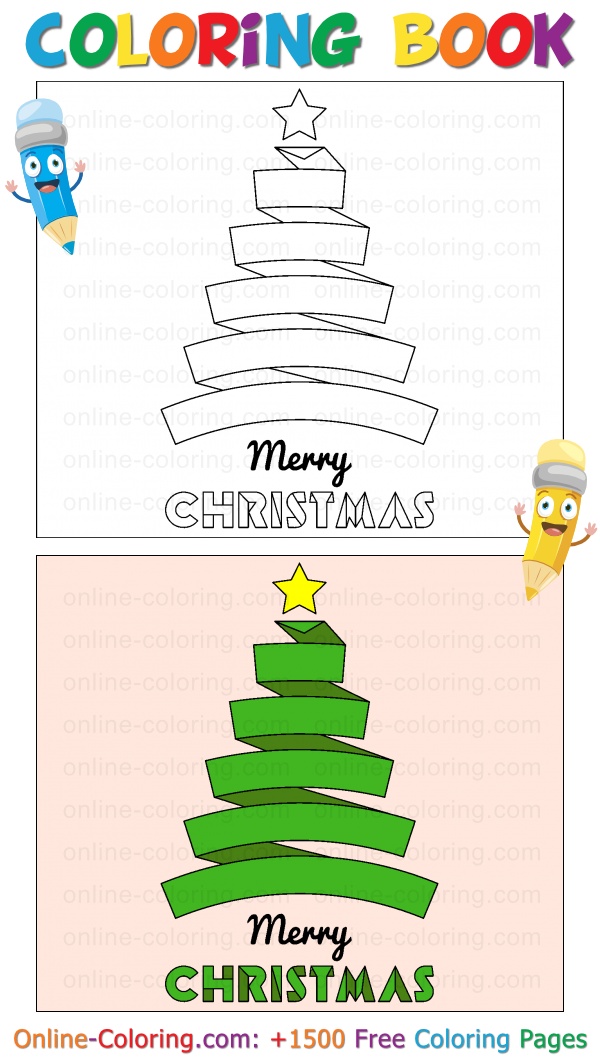 Stylized christmas tree free online coloring page