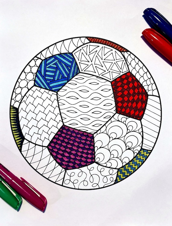 Soccer ball pdf coloring page