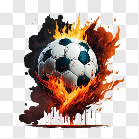 Download flaming soccer ball image for sports and recreation png online