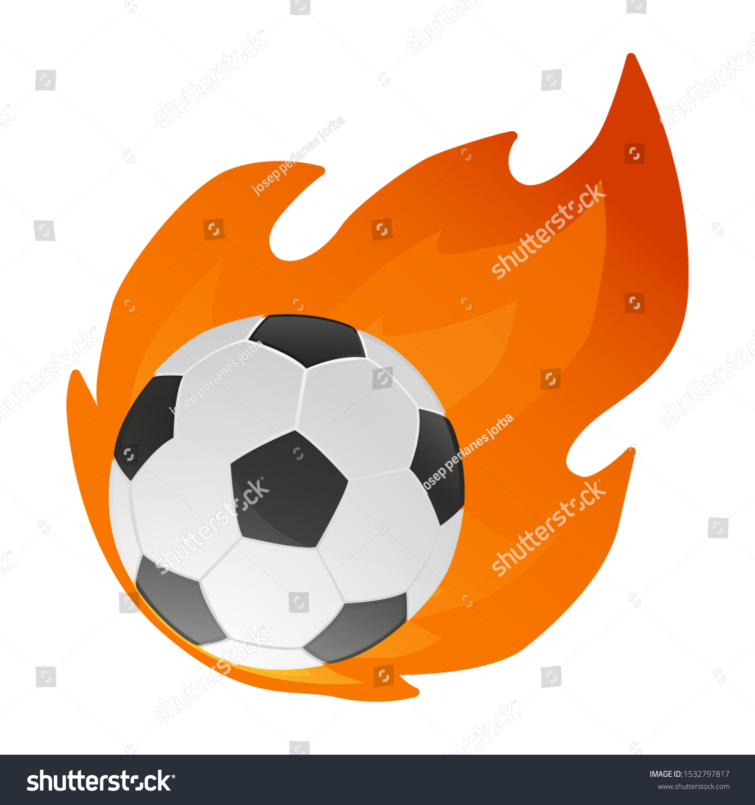 Soccer fire sport ball emoji icon stock vector royalty free