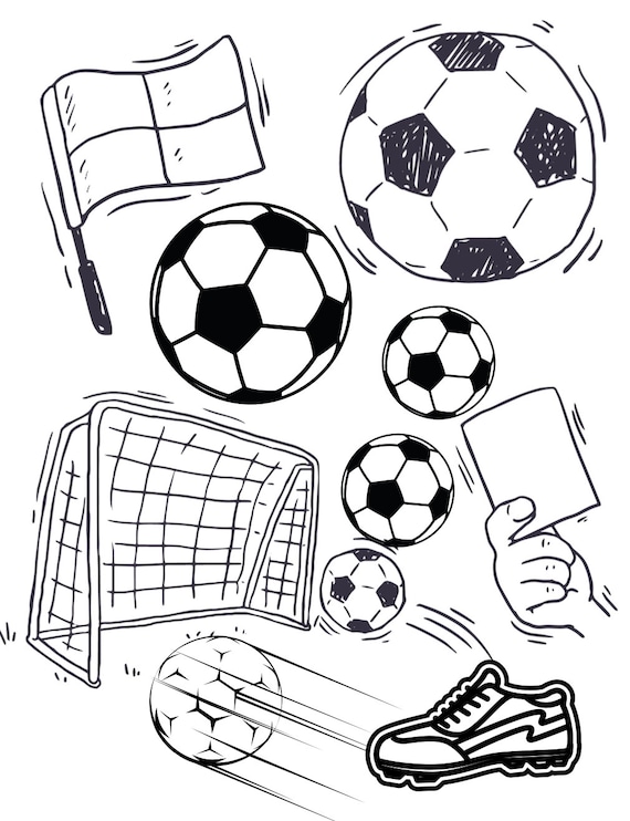 Soccer coloring pages instant download