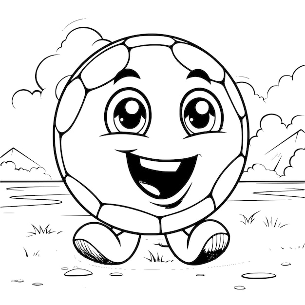 Premium vector ball coloring pages drawing for kids