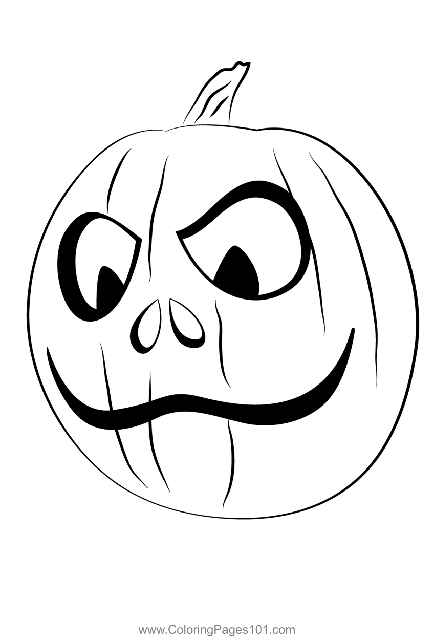 Halloween pumpkin carving coloring page for kids