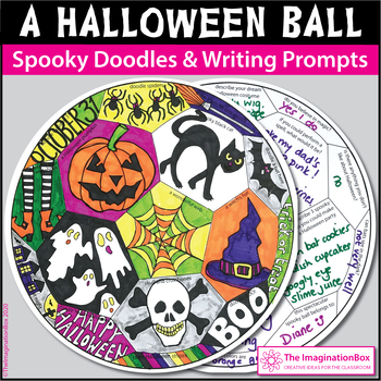 Spooky halloween art activity fun soccer ball coloring pages writing prompts